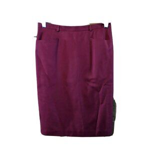 Talbots Size 10 Wool Skirt Maroon Straight Lined